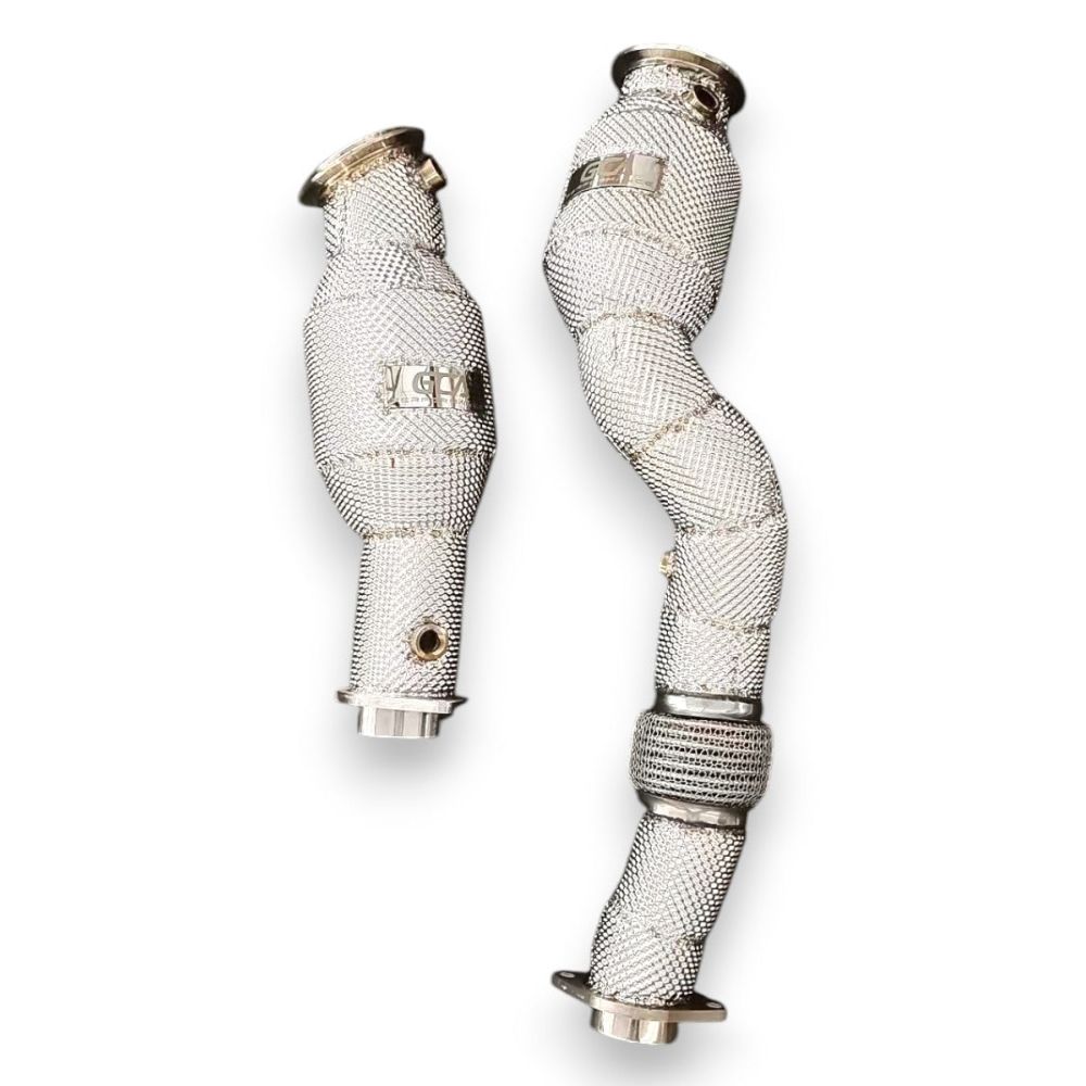 2021 + BMW M3/M4 Downpipes | G80/G82/G83 Yes Heat Shield / 200 Cell Euro 6 Sport High Flow Cat Downpipes